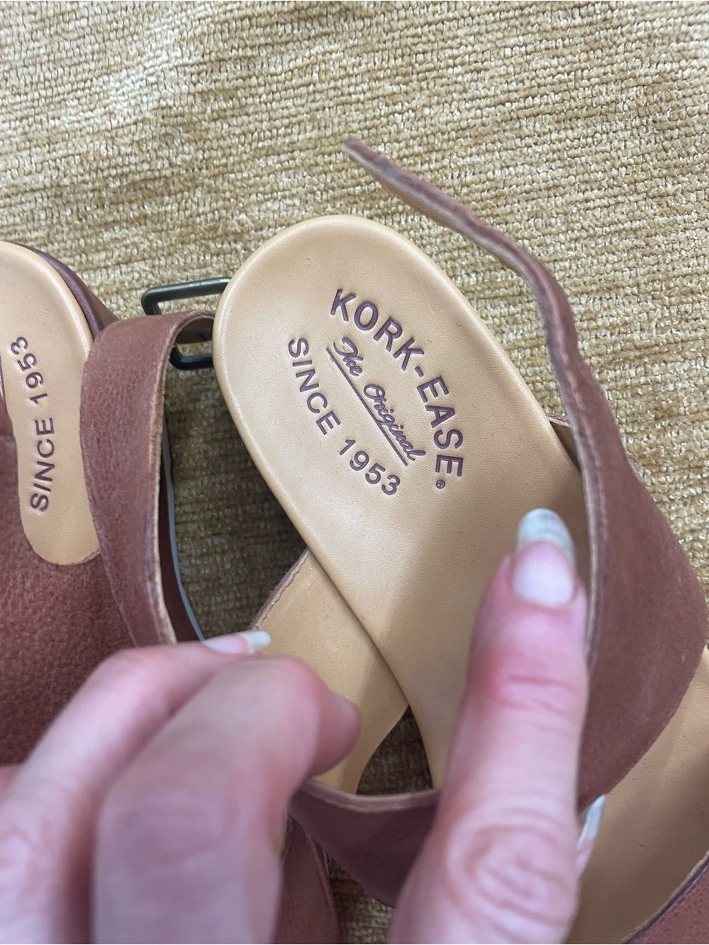 Kork-Ease Women’s Brown Leather size 8, platform Slingback Sandals - Picture 7 of 8
